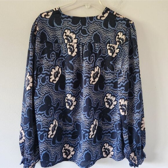 TED BAKER | Bernot Floral Navy Blouse sz XL - Picture 3 of 6